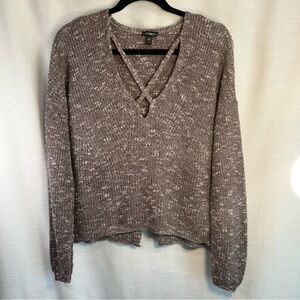 Express Women's Marked Sweater Cropped Long Sleeve Criss Cross Front Size Small